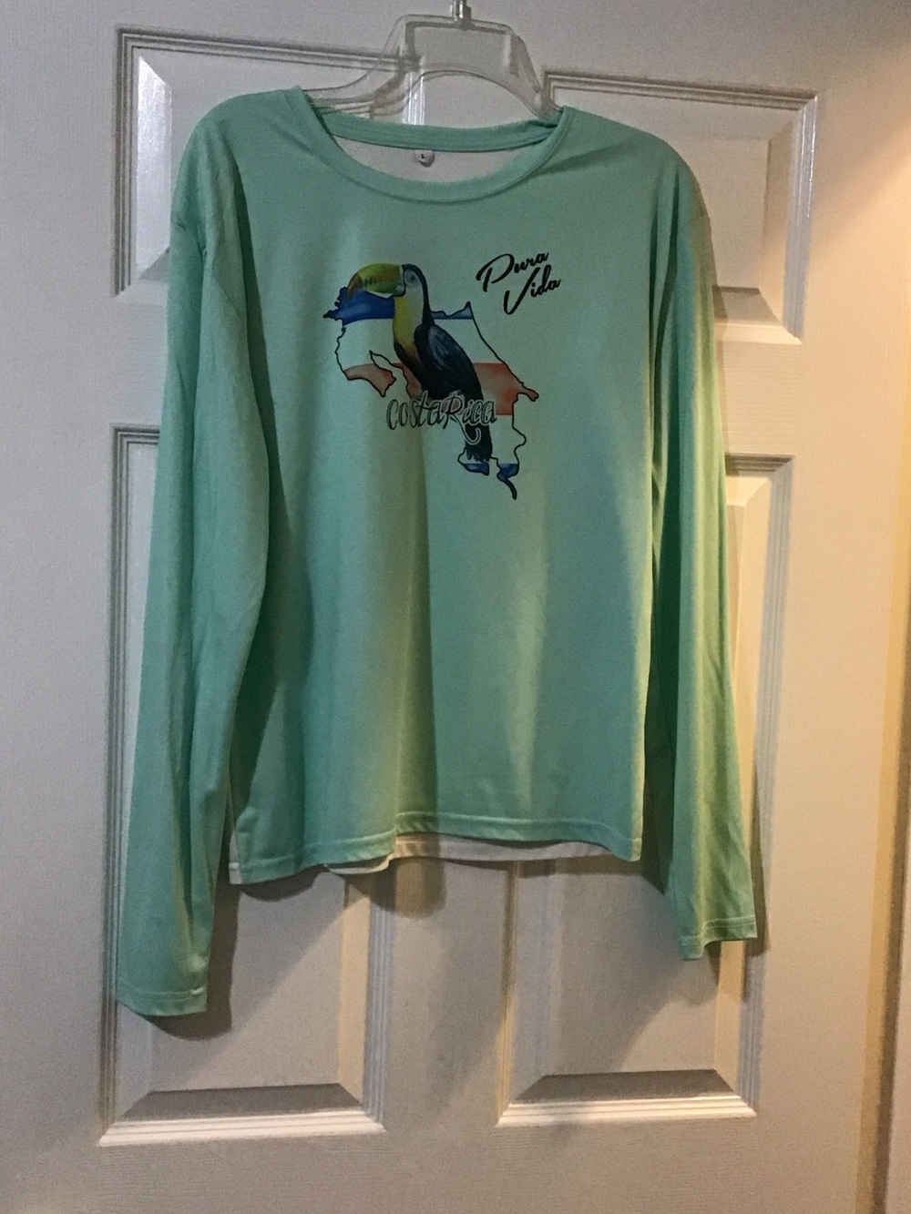 Pura Vida Costa Rica Toucan Mint Green Long Sleeve Sun Shirt with SPF